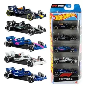 Hot Wheels 1:64 Scale 5-Pack Formula 1 Die-Cast Toy Cars