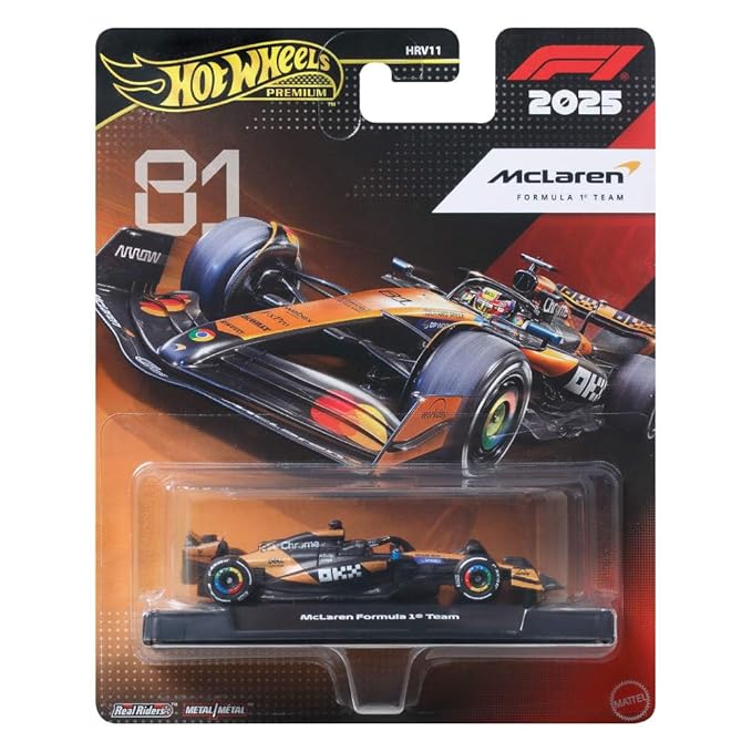 Hot Wheels 1:64 Scale Premium Race Team F1 MCLAREN (81 OR 4)