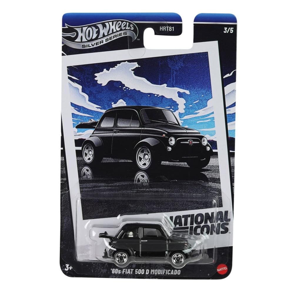 Hot Wheels 1:64 Scale Toy Car, Die-Cast Vintage Fiat 500D Modificado