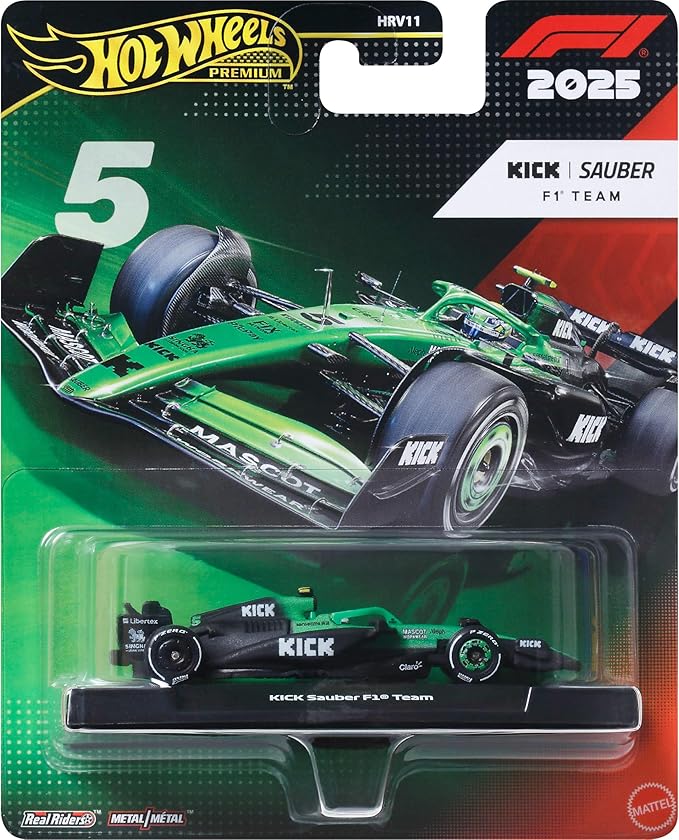Hot Wheels 1:64 Scale 2025 Premium Kick Die-Cast Formula 1 (5 OR 27)