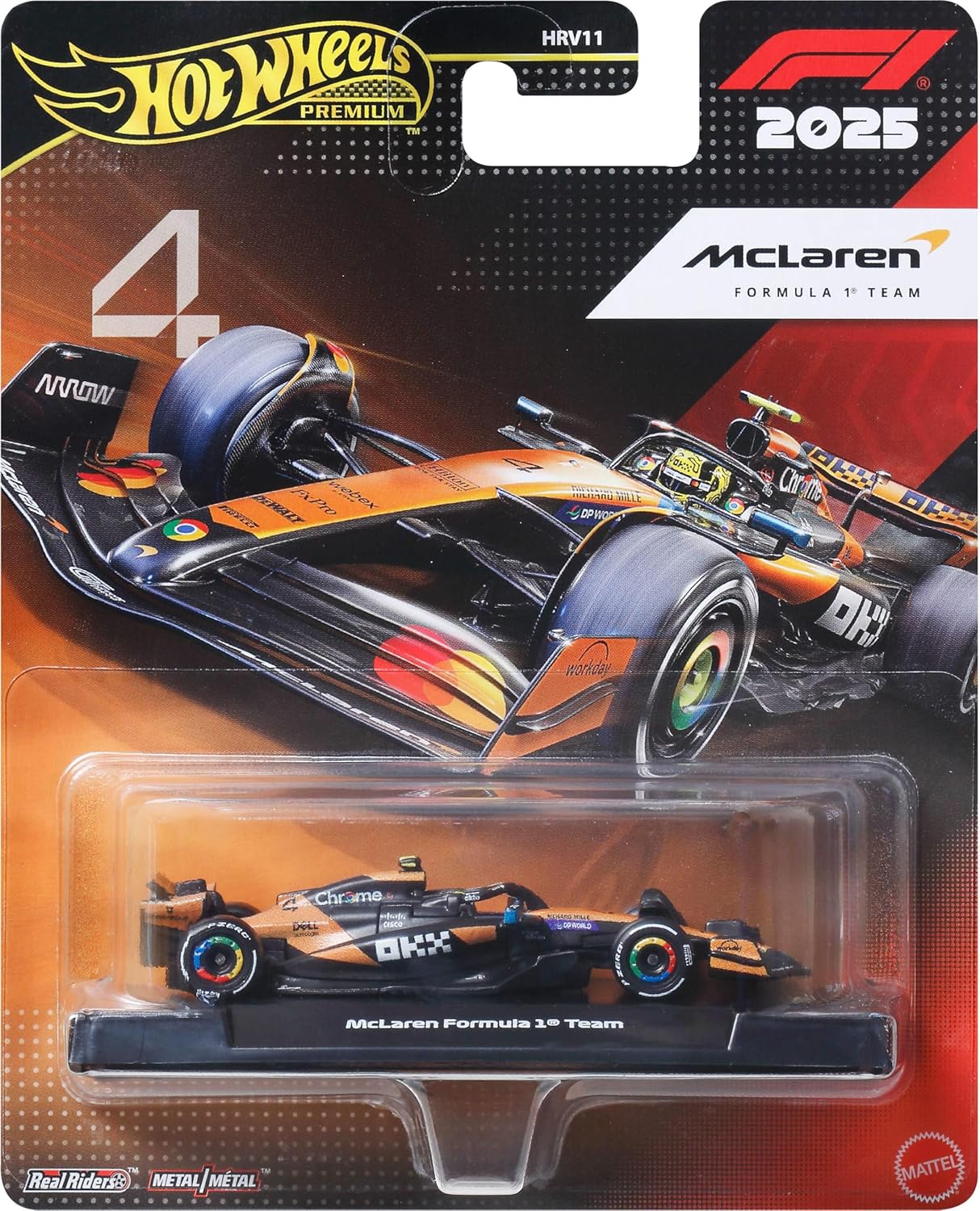 Hot Wheels 1:64 Scale Premium Race Team F1 MCLAREN (81 OR 4)