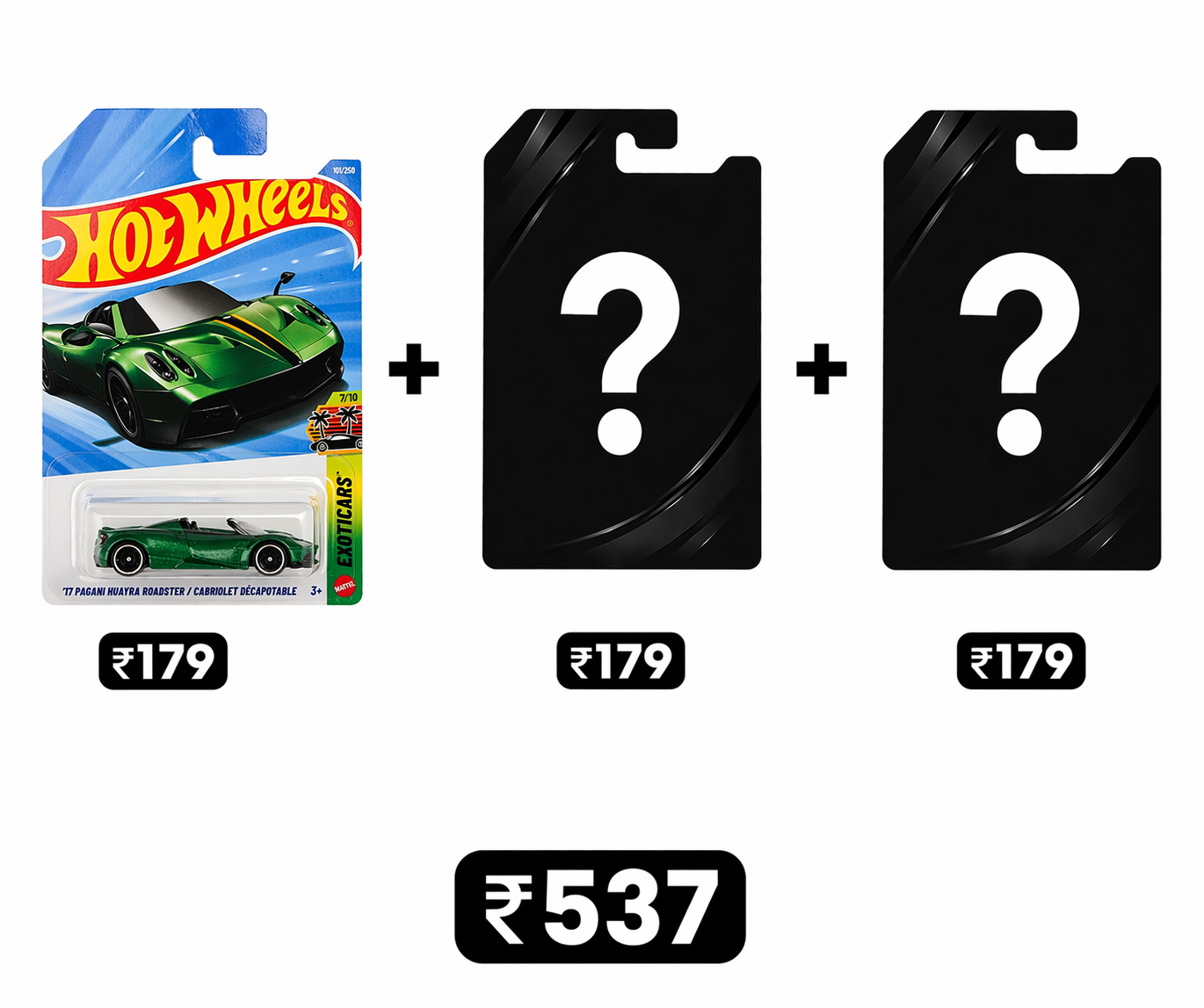 Hot Wheels '17 Pagani Huayra Roadster + 2 Fantasy Cars