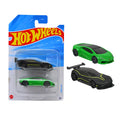 Hot Wheels 2-Pack Die-Cast Cars, Aston Martin E Black and Lamborghini Preto E Verde Green, Collectible Race Vehicles