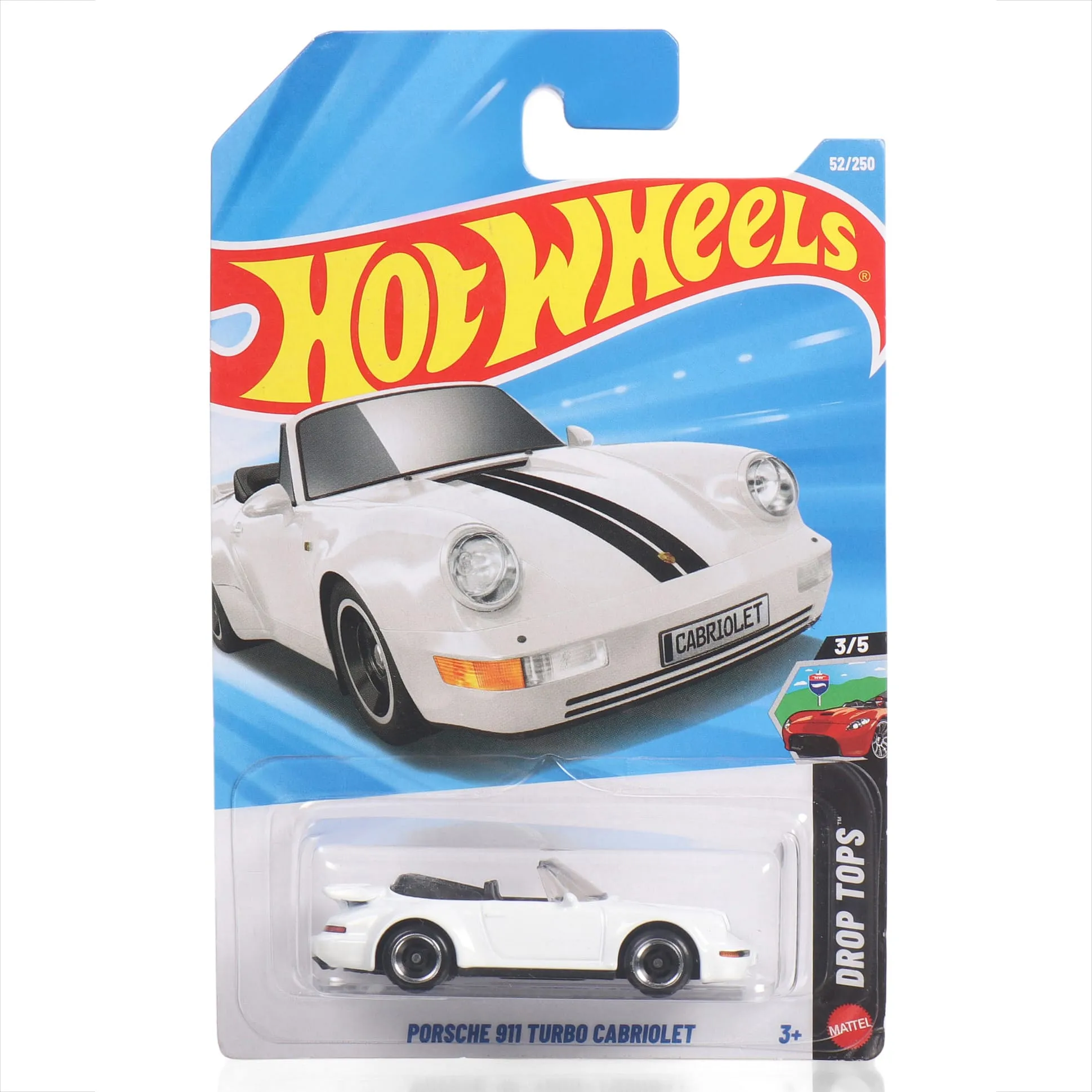 Hot Wheels Porsche 911 Turbo Cabriolet (52/250) Toy Car - White