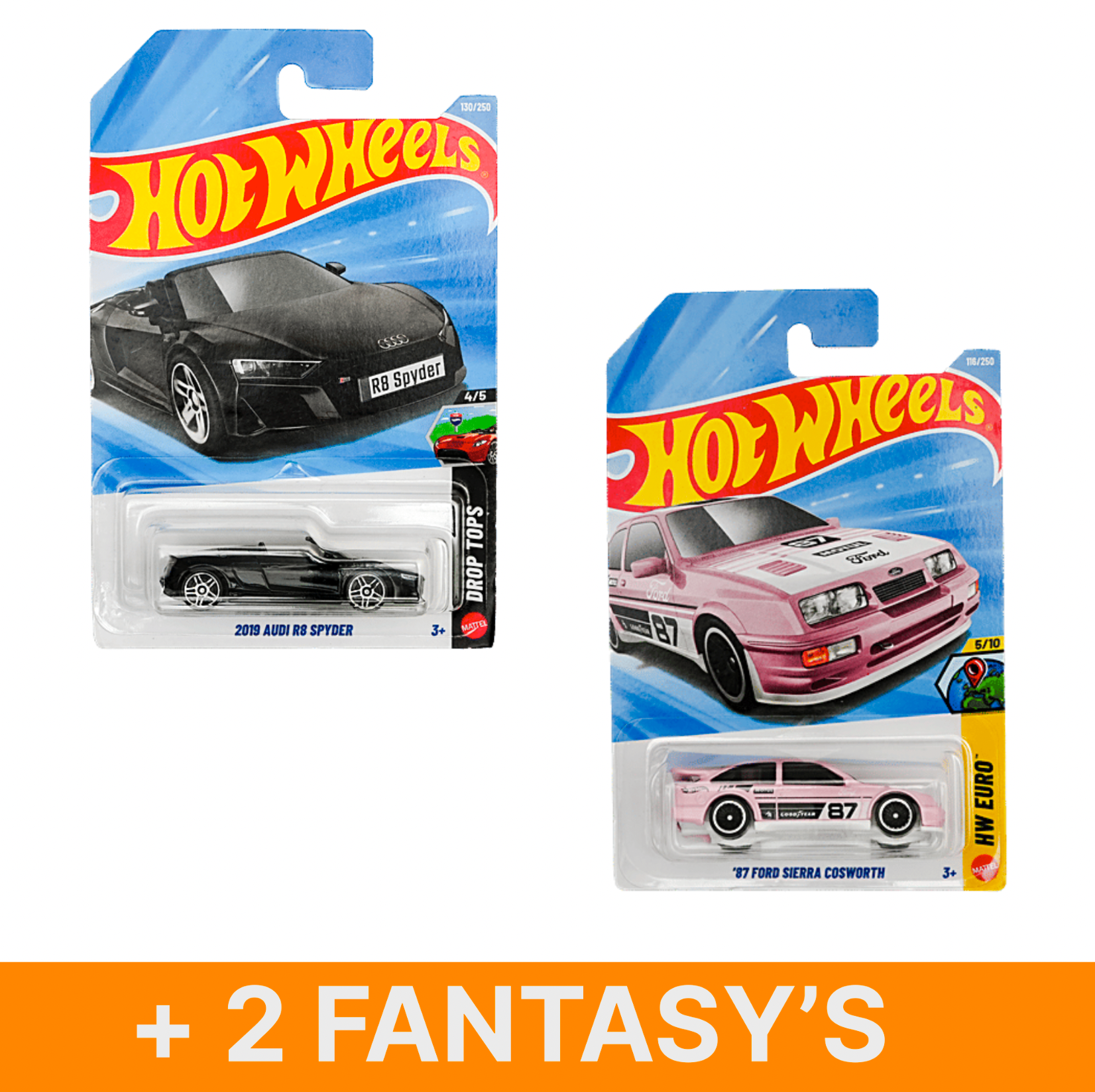 Hot Wheels 2019 Audi Spyder + 3 Cars (F Case)