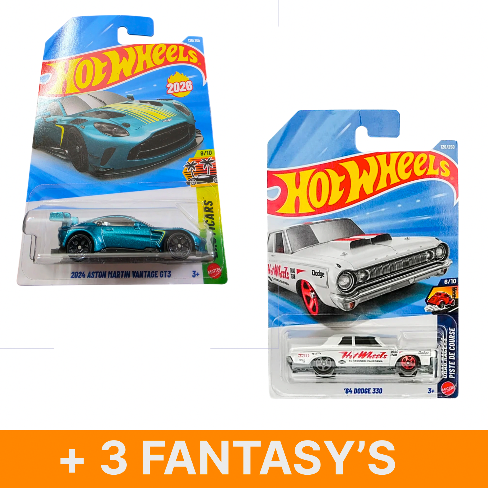 Hot Wheels 2024 Aston Martin Vantage GT3 + 4 Cars (F Case)