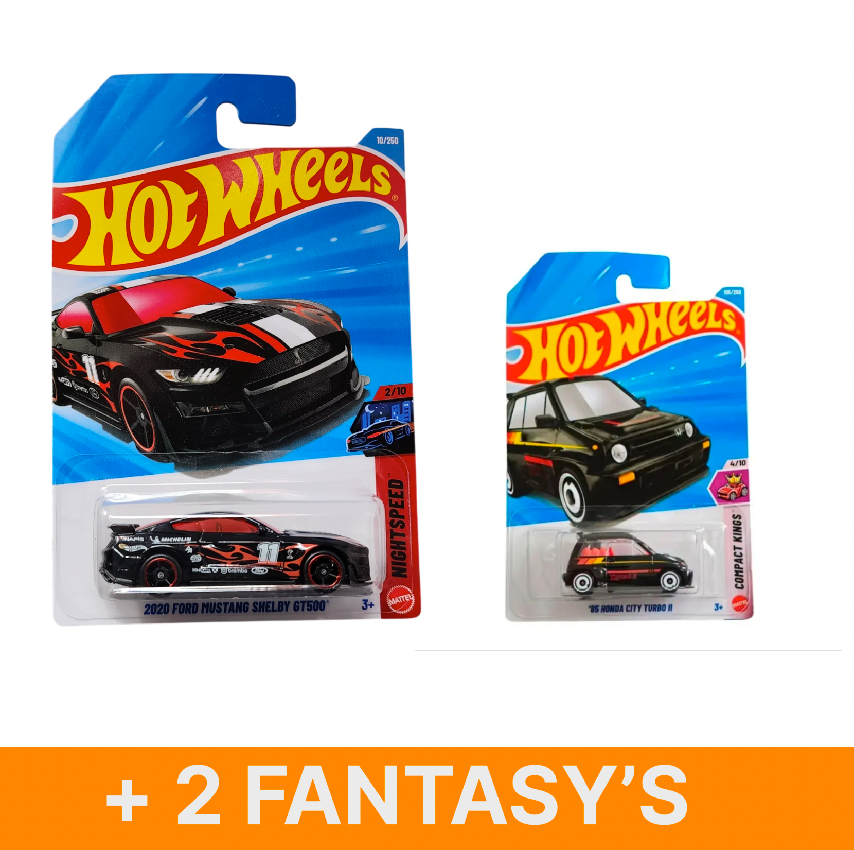 Hot Wheels 2020 Ford Mustang Shelby GT500 + 3 Cars (F Case)