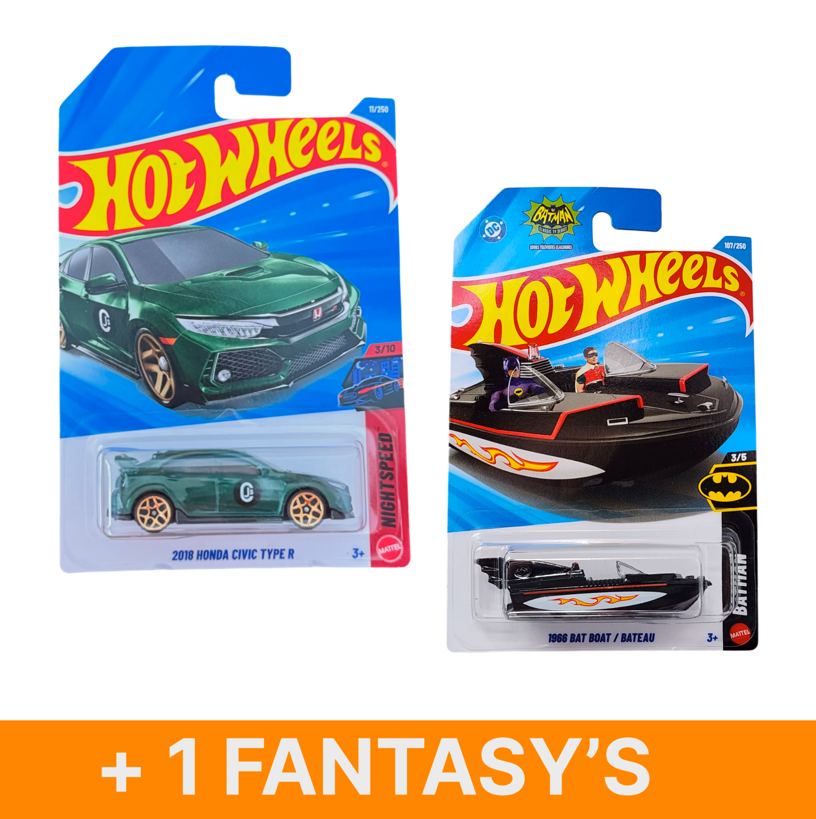 Hot Wheels 2018 Honda R + 2 Cars (F Case)