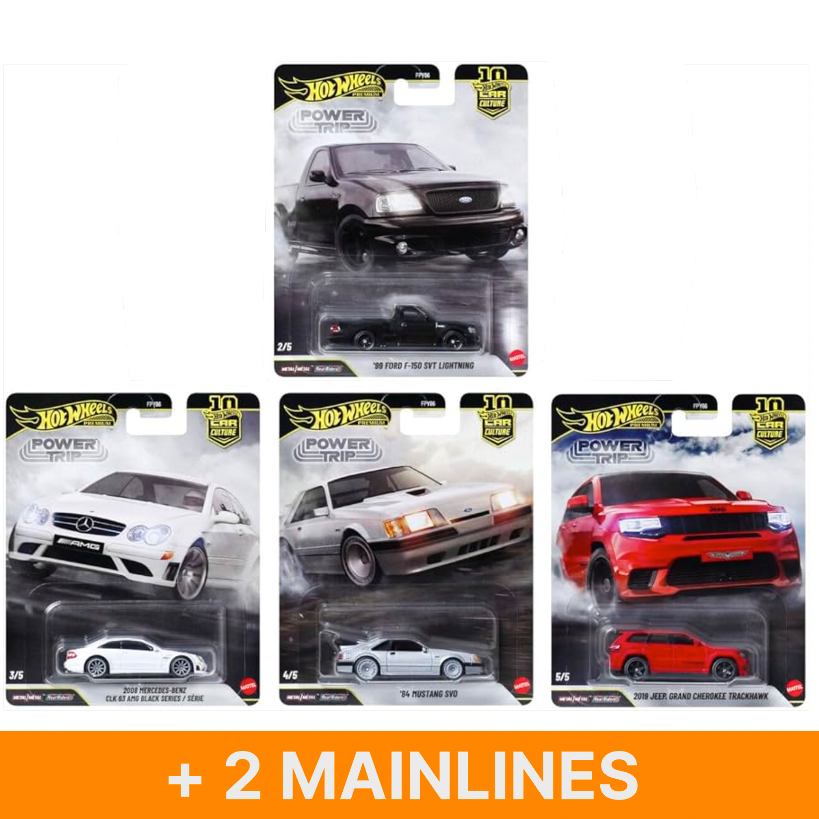 Hot Wheels Power Trip Combo of 4 + 2 Mainline/Fantasy's