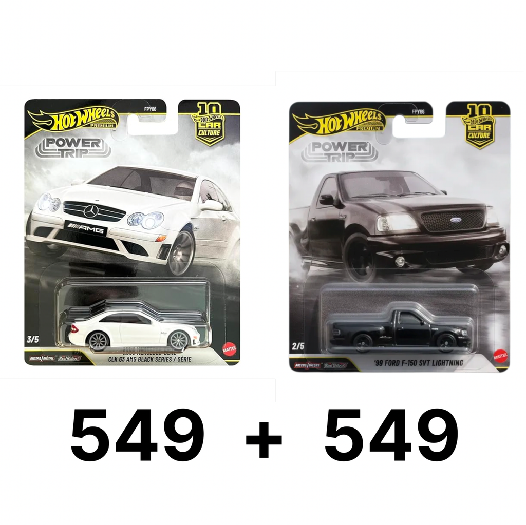 Hot Wheels Power Trip 2008 Mercedes-Benz + 99 Ford F-150 SVT Lightning Truck